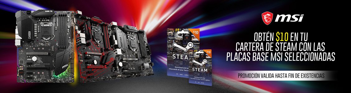 Promociones Obtén 10$ en tu cartera de STEAM con MSI B360 !!