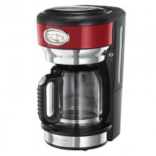 Russell Hobbs Ribbon Red Máquina de Café Retro com Jarro de Vidro en PcComponentes