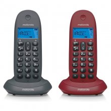 Motorola C1002LB+ Pack Duo Teléfonos Inalámbricos con Manos Libres Gris/Granate en PcComponentes