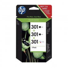 HP 301 Pack 3 Cartuchos de Tinta Original 2 x Negra + Tricolor en PcComponentes