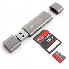 Satechi Lector de Tarjetas SD/MicroSD con USB 3.0/ USB Tipo C Gris en PcComponentes