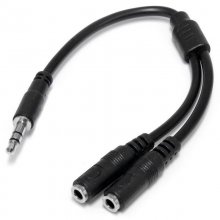 Startech Adaptador Divisor de Auriculares Mini-Jack 3,5mm 3 pines Macho a 2x Mini-Jack 3 pines Hembra en PcComponentes