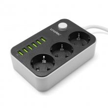Unotec Regleta con 3 Tomas + 6 USB en PcComponentes
