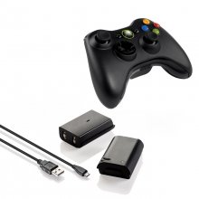 Pack Microsoft Xbox 360 Wireless Controller Negro + Dos Baterías Prif para Mando de Xbox 360 en PcComponentes