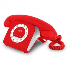 SPC Retro Elegance Mini Teléfono Fijo Rojo en PcComponentes