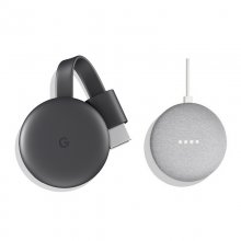 Google Chromecast + Google Home Mini Altavoz Inteligente y Asistente Gris en PcComponentes