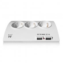 Ewent Regleta 3x Schuko 2xUSB Blanca
