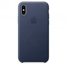Apple Funda Piel Azul Noche para iPhone XS en PcComponentes