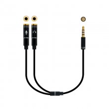 Nanocable Cable Adaptador Audio Jack 3.5 de 4 Pinos para 2x Jack 3.5 de 3 Pinos Macho/Fêmea 30cm Preto en PcComponentes