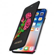 Guess Funda Libro Negra con Rosas para iPhone X/XS en PcComponentes