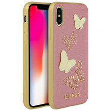 Guess Funda Rígida Rosa con Mariposas para iPhone X/XS en PcComponentes