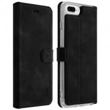 Akashi Funda Libro de Piel Genuina Negra para iPhone 6 Plus/6S Plus/7 Plus/8 Plus en PcComponentes