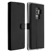 Akashi Funda Cartera de Piel Auténtica Negra para Samsung Galaxy S9 en PcComponentes