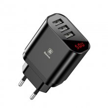Baseus Carregador 3 USB de Carga Rápida 3.4A Preto com Mostrador Digital en PcComponentes