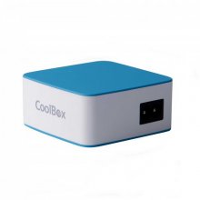 CoolBox RubberTouch Cargador de Pared USB RT-5 Blanco/Azul