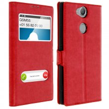 Avizar Funda Libro con Doble Ventana Roja para Sony Xperia XA2 en PcComponentes