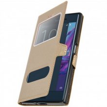Avizar Funda Libro con Doble Ventana Dorada para Sony Xperia XZ en PcComponentes