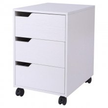 Homcom Armario Archivador con Ruedas 3 Cajones Blanco