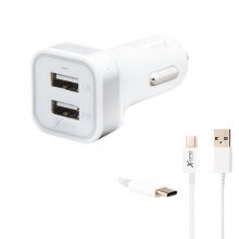 X-One Cargador de Coche 2 Puertos USB-C 2.1A Blanco en PcComponentes