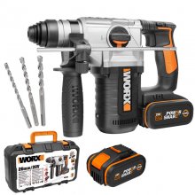 Worx WX392 Martillo Perforador 20V + 2 Baterías + 3 Brocas + Maletín en PcComponentes