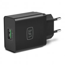 1Life pa:usb Cargador USB Quick Charge 3.0 Negro
