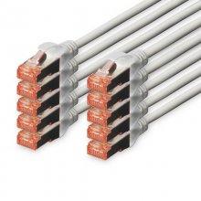 Digitus 10x Cable de Red Cat6 S/FTP S-STP 0.25 m Gris en PcComponentes