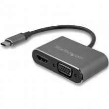 Startech Adaptador Gráfico USB-C a VGA/HDMI Gris Espacial en PcComponentes