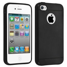 Avizar Funda Protectora de Silicona Negra Efecto Metalizado para iPhone 4 / iPhone 4S en PcComponentes