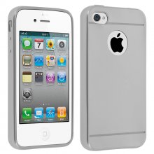 Avizar Funda Protectora Silicona Plata Efecto Metalizado para iPhone 4 / iPhone 4S en PcComponentes