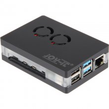 Joy-It Caixa Preta Acrílica com Duas Ventoinhas para Raspberry Pi 4B en PcComponentes