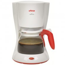 Ufesa CG7223 Activa Cafetera de Goteo Hasta 15 Tazas 1.25L 1000W Blanco/Rojo en PcComponentes