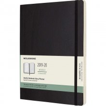 Moleskine 2019-20 Weekly Agenda Cuaderno Semanal Extra Grande 18 Meses Tapa Blanda Negra en PcComponentes