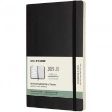 Moleskine 2019-20 Weekly Agenda Cuaderno Semanal Grande 18 Meses Tapa Blanda Negra en PcComponentes