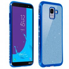 Avizar Funda Protectora de Silicona Efecto Lentejuelas Brillantes Azules para Samsung Galaxy J6 en PcComponentes