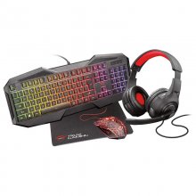 Trust GXT 1180RW Pack Gaming Teclado + Ratón + Auriculares + Alfombrilla en PcComponentes