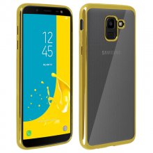 Avizar Funda Protectora de Silicona Transparente con Bordes Dorados para Samsung Galaxy J6 en PcComponentes