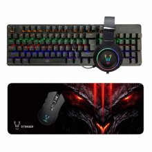 Woxter Stinger Elite Kit Gaming Teclado Mecánico + Ratón Óptico + Alfombrilla + Auriculares en PcComponentes