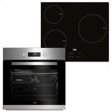 Beko BSE22341X Pack Horno Convencional 71L Inox + Placa de Inducción 3 Zonas Cristal Negro en PcComponentes