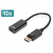 Digitus Adaptador DisplayPort a HDMI Negro x10 Unidades en PcComponentes