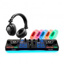 Hercules DJ Party Set Controladora de DJ con Serato DJ Lite + Auriculares HDP DJ45 + 5 Pulseras LED en PcComponentes