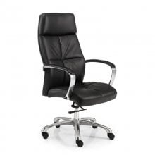 Euromof Dublín Sillón de Oficina Respaldo Alto Ecopiel Negra en PcComponentes