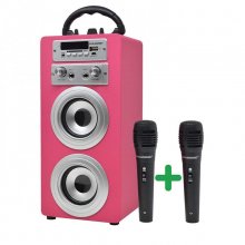 Dynasonic Karaoke 025 Altavoz Bluetooth con Karaoke y 2 Micrófonos Rosa en PcComponentes