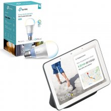 Pack Google Nest Hub Carbón + TP-LINK LB120 Bombilla inteligente Wi-Fi Blanco en PcComponentes