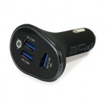 Conceptronic Cargador de Coche 3xUSB 2.4A Negro en PcComponentes
