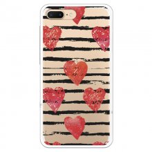 Be Unique Funda Gel Corazones para iPhone 7 Plus/iPhone 8 Plus