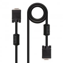 Nanocable Cable SVGA con Ferrita HPDB15 Macho/Macho 15m Negro