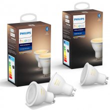Philips Pack 3 Bombillas Inteligentes Hue White Ambiance LED 5W GU10 Luz Blanca Cálida a Fría en PcComponentes