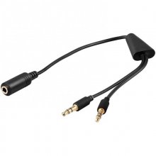 Goobay Cable Adaptador Jack 3.5mm a 2xJack 3.5mm Hembra/Macho 40cm Negro en PcComponentes