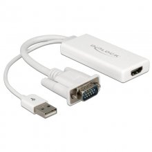 Delock Adaptador VGA a HDMI con Audio Blanco en PcComponentes