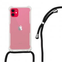 Ksix Funda Cordón Negro TPU Transparente para iPhone 11